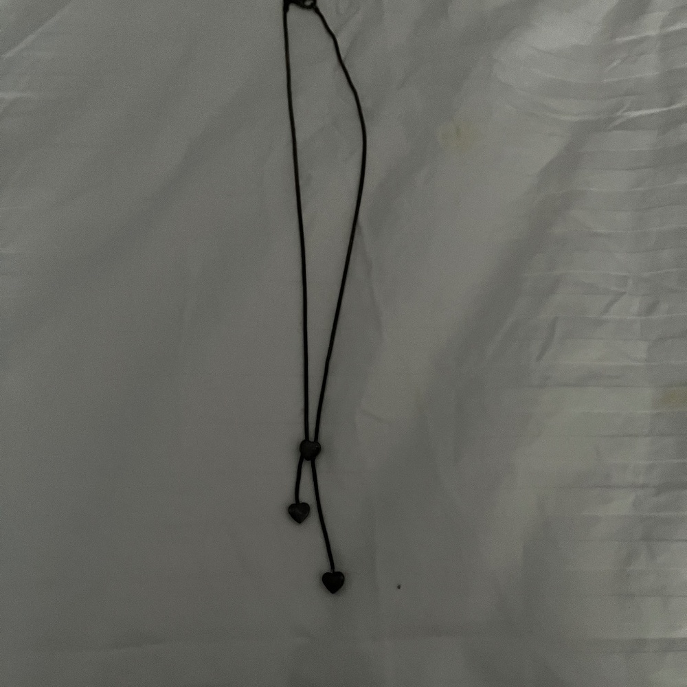 Silver necklace with hearts